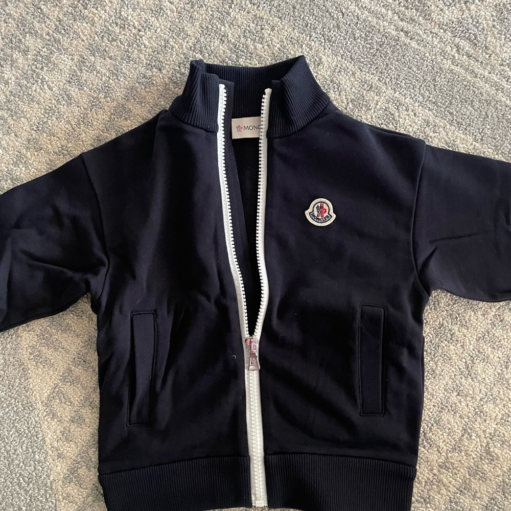 Moncler Kids Black Zip-Up Jacket